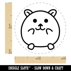 Happy Hamster Self-Inking Rubber Stamp for Stamping Crafting Planners Fuchsia
