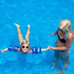 Swimline Set of 2 Inflatable Blue Nautical Arm Floats 7.5"