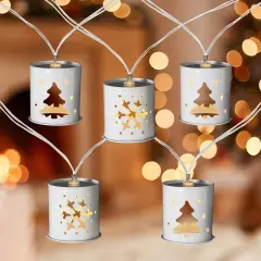 Northlight LED Mini Metal Lanterns Christmas Light Set - 6.25' Clear Wire - 10ct White