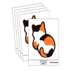 Cat Backside Waterproof Vinyl Phone Tablet Laptop Water Bottle Sticker Set - 5 Pack