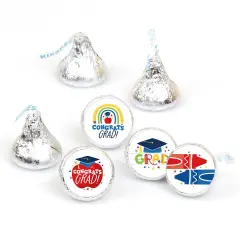 Big Dot of Happiness Elementary Grad - Kids Graduation Party Round Candy Sticker Favors - Labels Fits Chocolate Candy (1 sheet of 108)