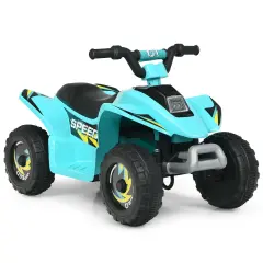 6V Kids Electric 4 Wheels Ride-On Toy with Wear-Resistant Wheels for Indoor Outdoor Use Blue
