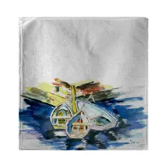 Betsy Drake Three Row Boats Kitchen Towel