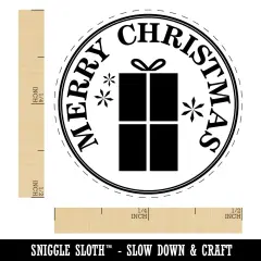 Merry Christmas Holiday Gift Self-Inking Rubber Stamp for Stamping Crafting Planners Orange