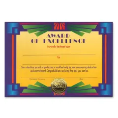 Award Of Excellence Certificate (Pack of 6)