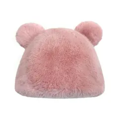 Wrapables Faux Fur Fluffy Bear Ears Winter Beanie Hat, Pink