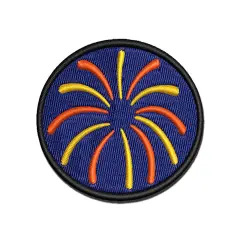Firework Fourth of July Multi-Color Embroidered Iron-On or Hook & Loop Patch Applique