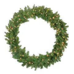 Northlight Pre-Lit Northern Pine Artificial Christmas Wreath - 36" - Clear Lights Green