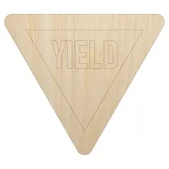 Yield Sign Unfinished Wood Shape Piece Cutout for DIY Craft Projects