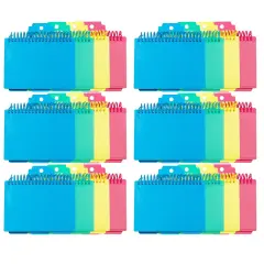 Spiral Bound Index Card Notebook with Index Tabs, Assorted Tropic Tones Colors, Pack of 6