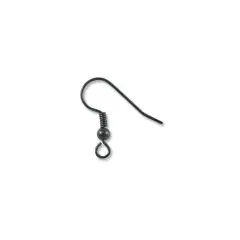 JewelrySupply French Hook Wire with Bead & Spring 19mm Gun Metal Plated (10-Pcs)