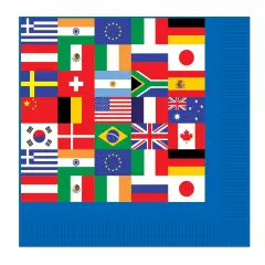 International Flag Beverage Napkins (Pack of 12)