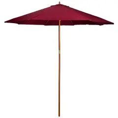 Northlight 8.5ft Outdoor Patio Market Umbrella with Wooden Pole, Burgundy Red