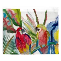 Betsy Drake Parrot Family Outdoor Wall Hanging 24x30