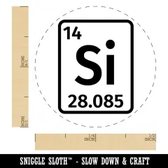 Silicon Periodic Table of Elements Science Chemistry Self-Inking Rubber Stamp Ink Stamper for Stamping Crafting Planners Green