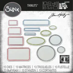 Sizzix Thinlits Dies By Tim Holtz 13/Pkg-Vintage Labels