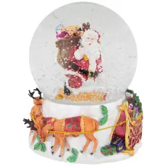 Northlight 6.5" Santa Delivering Gifts Musical Christmas Snow Globe Multi