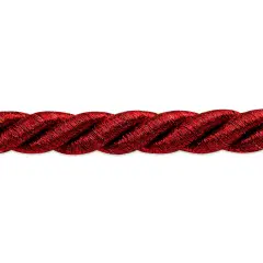 10 yards of Holly 3/8" Metallic Twisted Cord Trim | 10 yard cut Metallic Red