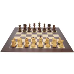 Bobby Fischer Zagreb Chess Set with Wooden Board 21.75 in., 3.74 in. King