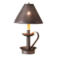 Plantation Candlestick Lamp with Shade - Kettle Black