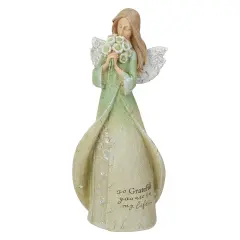 Roman Heavenly Blessings Collection "So Grateful" Angel Figurine - 8.5" Green