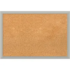 Silver Leaf Wood Framed Corkboard, Natural Cork