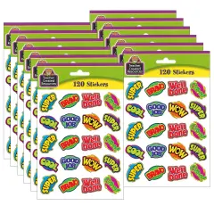 Positive Words Stickers, 120 Per Pack, 12 Packs