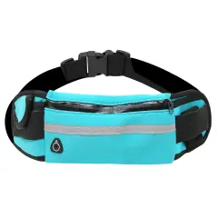 Wrapables Adjustable Neoprene Running Belt, Waterproof Fanny Pack, Workout Pouch for Running Jogging Hiking Blue