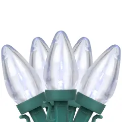 Northlight LED C7 Christmas Lights - Pure White - 16' Green Wire - 25ct Clear
