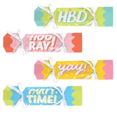 Big Dot of Happiness Party Time - No Snap Happy Birthday Party Table Favors - DIY Cracker Boxes - Set of 12