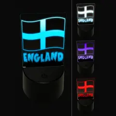 England with Waving Flag Cute 3D Illusion LED Night Light Sign Nightstand Desk Lamp