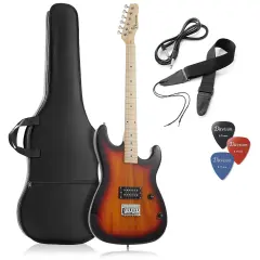 Davison Guitars 39" Full Size Electric Guitar - Right Handed Beginner Kit with Gig Bag and Accessories Vintage Sunburst