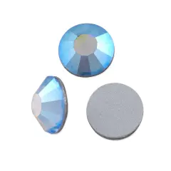 Preciosa Crystal VIVA12 Flat Back Rhinestone 4.7mm (SS20) Aquamarine AB (Package of 50)