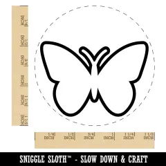 Butterfly Outline Self-Inking Rubber Stamp for Stamping Crafting Planners Black