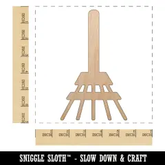 Garden Rake Unfinished Wood Shape Piece Cutout for DIY Craft Projects