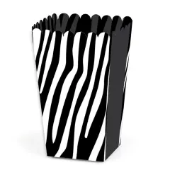 Big Dot of Happiness Zebra Print - Safari Party Favor Popcorn Treat Boxes - Set of 12