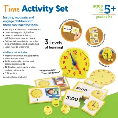 41 Pieces, Ages 5+,Clock for Teaching Time, Telling Time, Homeschool Supplies, Montessori Clock