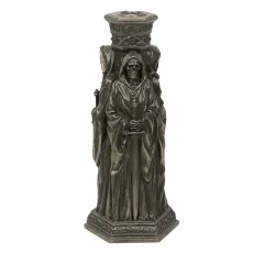 The Deaths Macabre Triple Skeleton Grim Reaper Single Taper Candle Holder