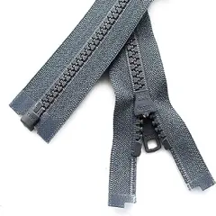 33" Vislon Zipper ~ YKK #5 Molded Plastic ~ Separating - 578 Medium Grey (1 Zipper/Pack)