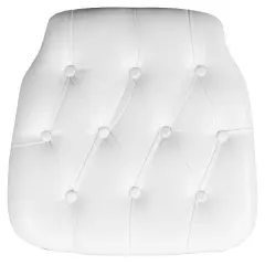 Emma and Oliver Hard Tufted Vinyl Chiavari Chair Cushion White