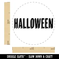 Halloween Drop Shadow Text Self-Inking Rubber Stamp for Stamping Crafting Planners Red