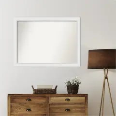 Blanco White Non-Beveled Custom Framed Bathroom Vanity Wall Mirror