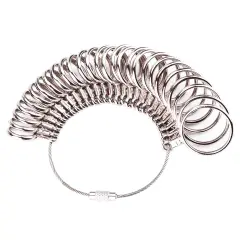 27 Pieces Stainless Steel Finger Sizer Measuring Ring Tool, Size 1-13 with Half Size,