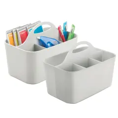mDesign Plastic Office Storage Organizer Caddy Tote, Small, 2 Pack