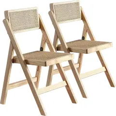 ISL Furnishings- Ibiza Rattan Modern Folding Chair (2, Natural)