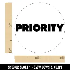 Priority Bold Text Self-Inking Rubber Stamp for Stamping Crafting Planners Green