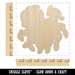 Sleipnir Norse Mythology Eight Legged Horse Unfinished Wood Shape Piece Cutout for DIY Craft Projects