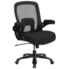 Emma and Oliver Big & Tall 500 lb. Rated Mesh Executive Ergonomic Office Chair with Lumbar Black Fabric/Mesh