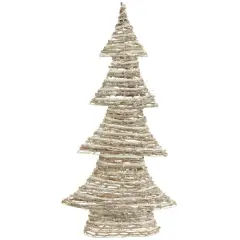 Raz 23.5" Brown and Beige Glittered Rattan Christmas Tree - Unlit