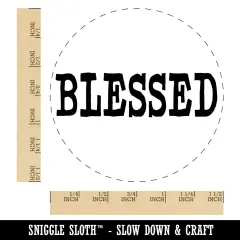 Blessed Text Self-Inking Rubber Stamp for Stamping Crafting Planners Red